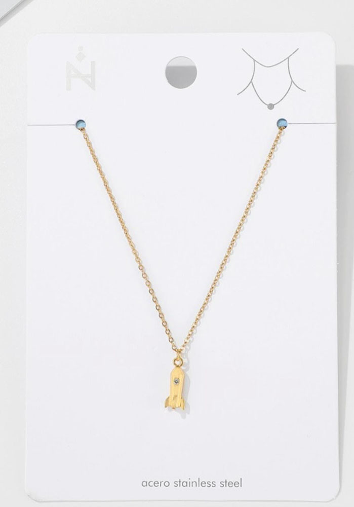 Collar Acero Colgante Cohete