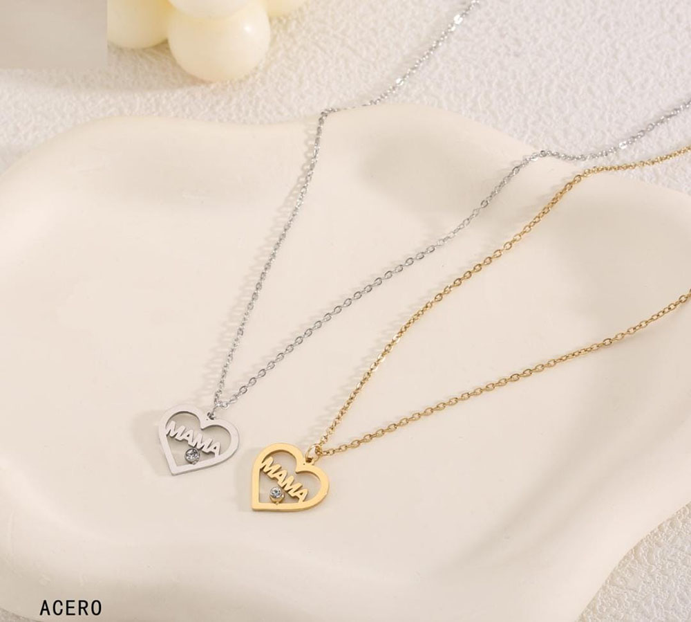 Collar Acero Corazón Mamá