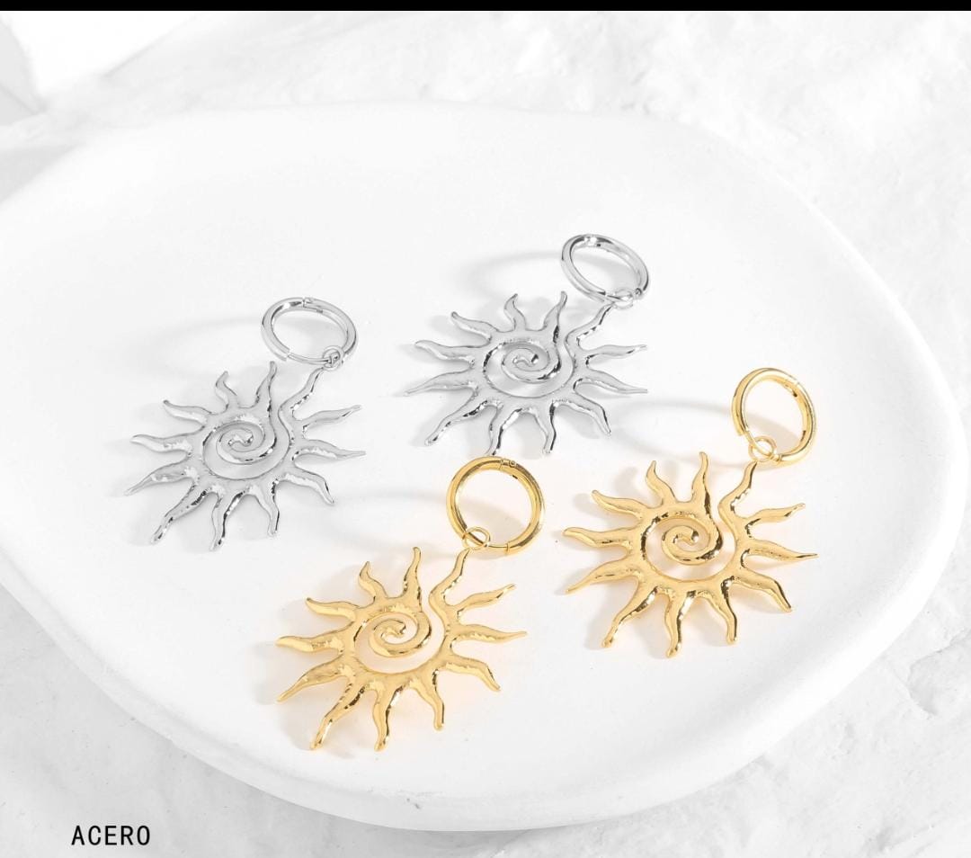 Pendientes Acero sol